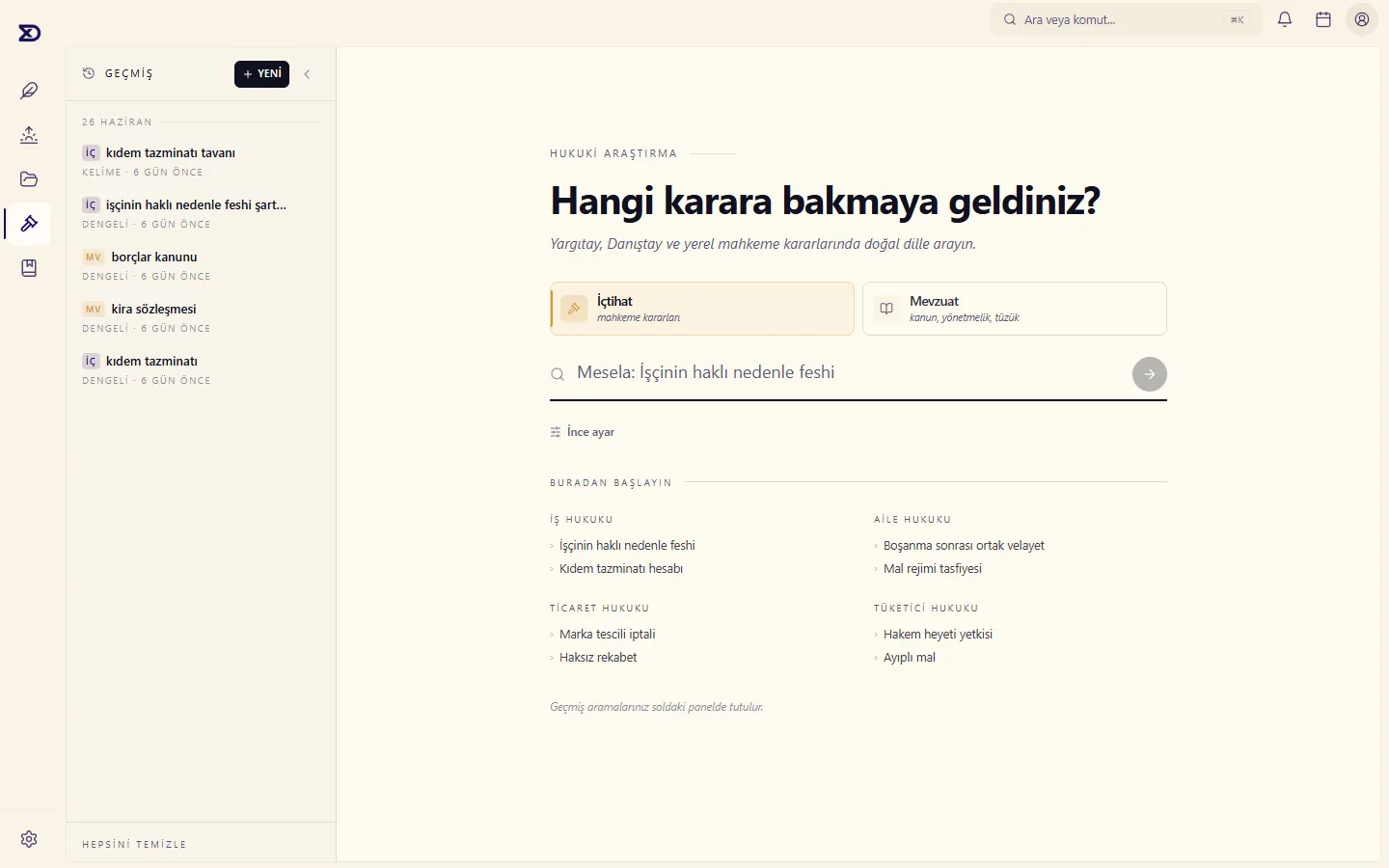 Doğal dille içtihat araması
